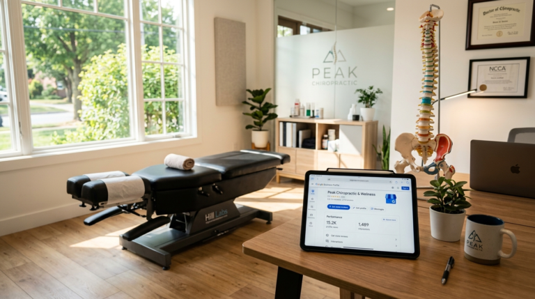 Chiropractic clinic treatment room